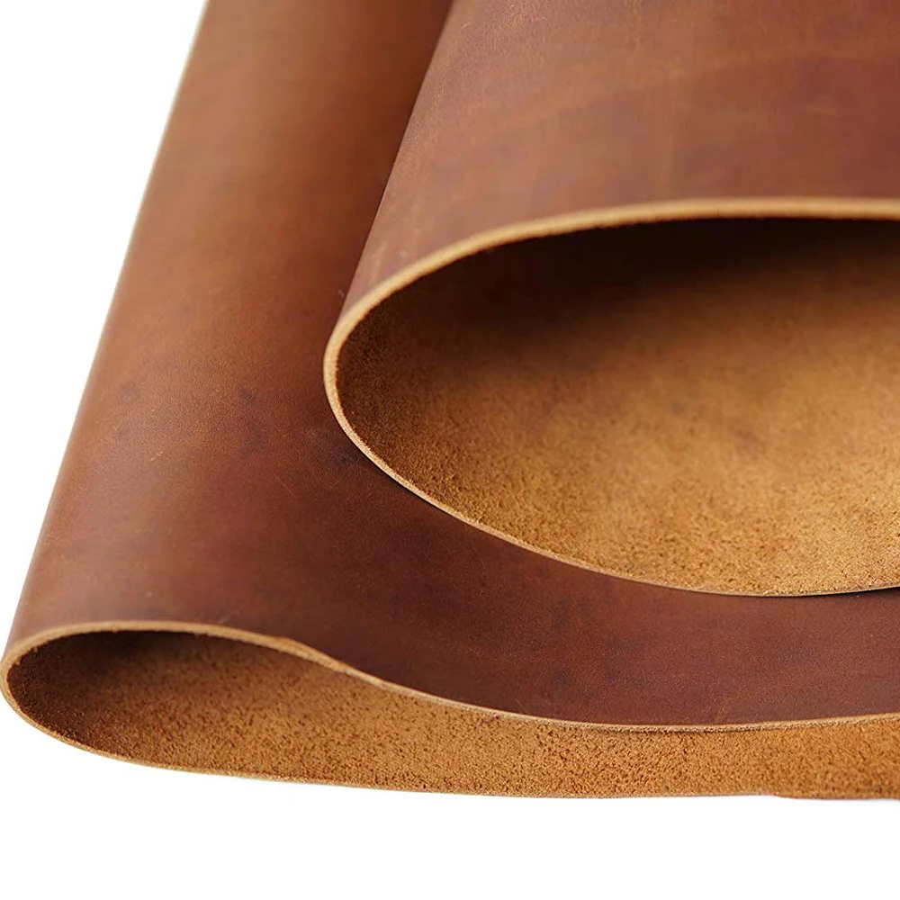 Crazy Horse Leather Material DIY Hand Leathercraft 2mm Thick Pull-Up Cowhide First Layer of Vintage Oil Tanned Leather Piece