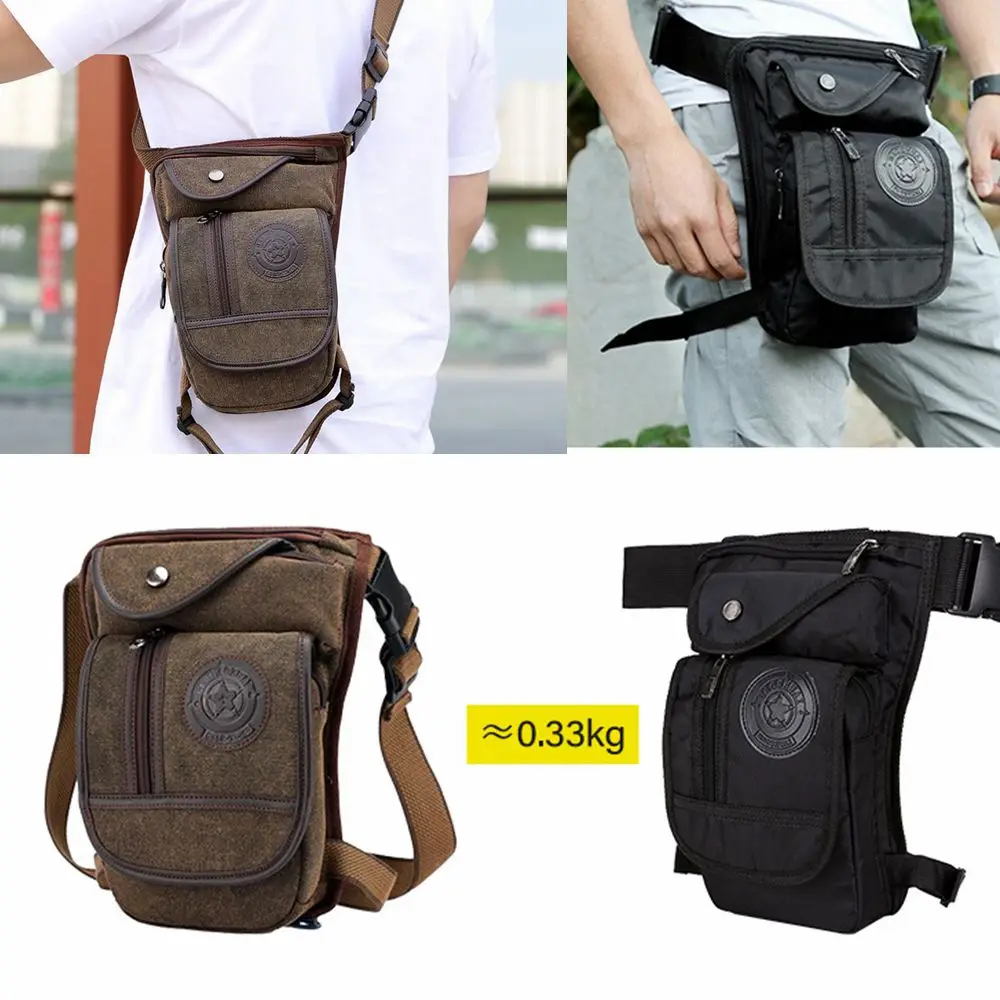 Leg Bag Men\'s Waist Bag Utility Belt Pack Pouch Male Hip Motorcycle Riding Leggings Thigh Bags Tactical Combat Fanny Pack