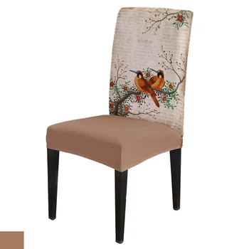 Spandex chair cover flowers birds drawing plum blossom Retro chair cover home decor wedding supplies dining chair cover stretch