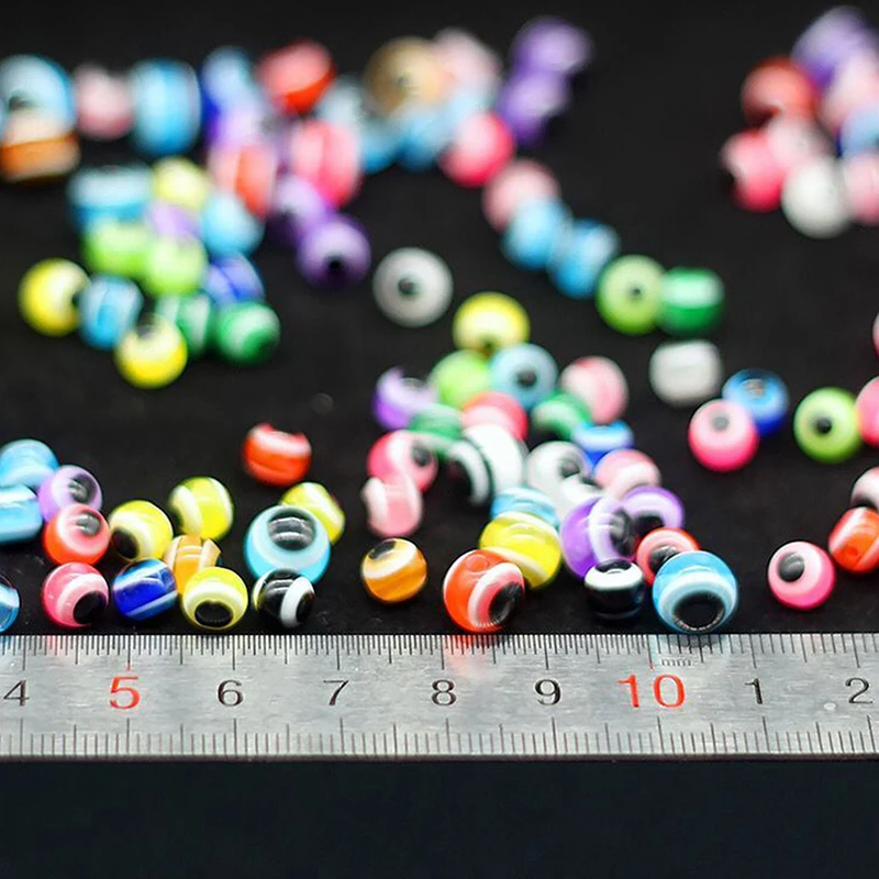 50pcs 4/6/8mm Fish Eye Fishing Beads Mixed Color Carolina Rigs Taxes Rigs Fishing Acrylic Beads DIY Kit Bass Fishing Tackle