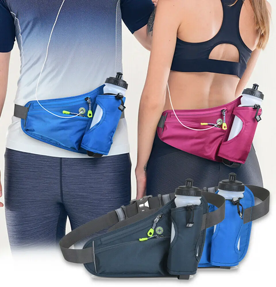 Sports Hydration Belt Bag Running Belt Waist Pack Bum Bag With Water Bottle Holder For Men Women Running Cycling Waist Bag