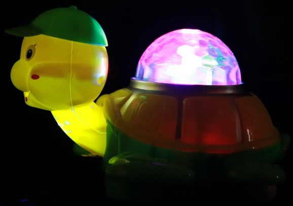 Lumières colorées tournant tortue électrique, lumière universelle, musique, jouets éducatifs pour enfants, bébé, son électronique en plastique unisexe