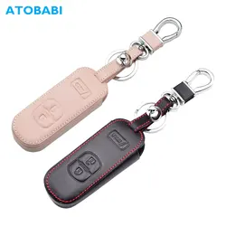 Leather Car Key Cover Smart Remote Fobs Cases Auto Accessories For Mazda 3 6 CX9 CX3 CX5 CX7 Speed CX-3 CX-5 CX-7 CX-9 2018 2019