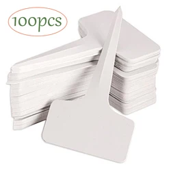 50/100 pces t-tipo marcadores de etiquetas de plantas de jardim de pvc à prova dwaterproof água classificação classificação sinal etiquetas marcadores de berçário de plantas etiqueta