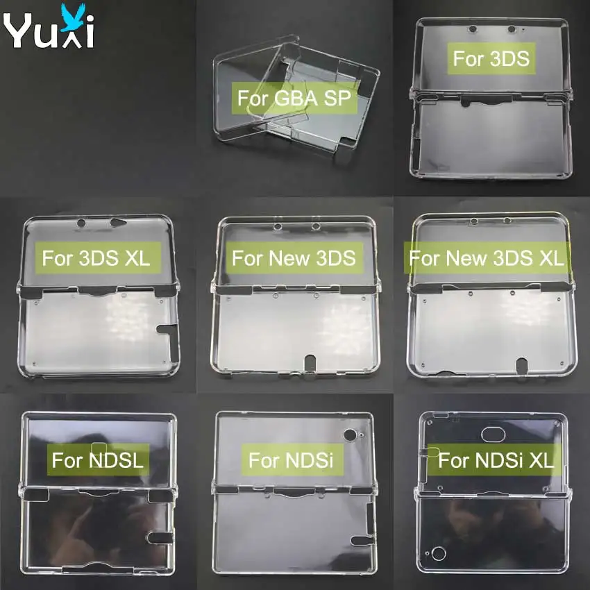 

YuXi Clear Hard Crystal Shell Protective Case Cover Skin Protector for New 3DS XL LL GBA SP for Nintend DS Lite NDSL NDSi XL