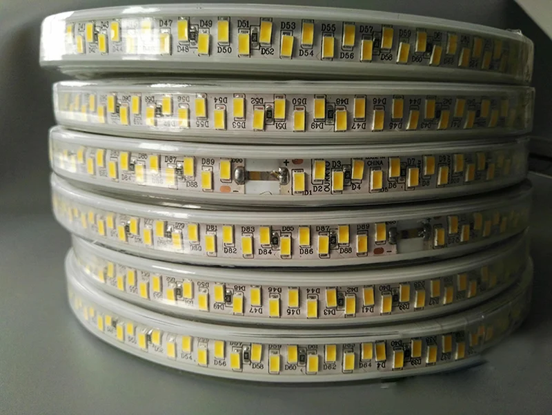 

100m 180leds/m Double Row Strip Light AC110V 220V SMD 5730 IP65 Waterproof Neon Led Flexible Lighting IP67 Power Plug