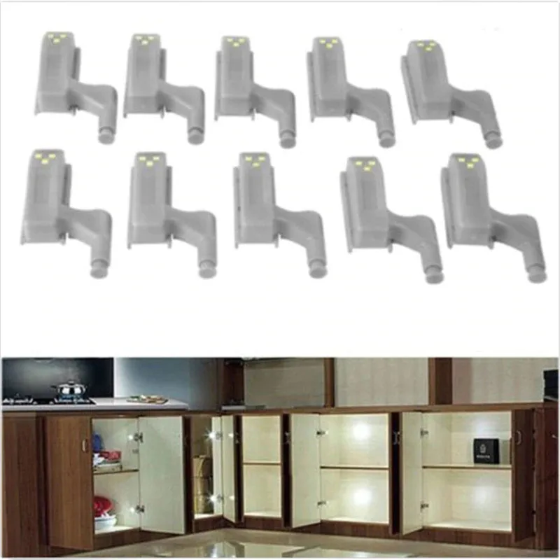 10PCS LED Inner Hinge Lamp Under Cabinet Light Universal Wardrobe Light Sensor Smart Touch for Cupboard Closet Kitchen Bedroom