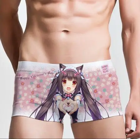 LOTS STYLE NEKOPARA Neko Para SEXY MEN BOY Man panties MEN underwear boxers panies Underpants GIFT gym shorts