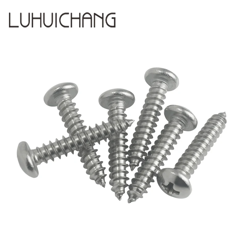 luhuichang M3 M3.5 Cross Recessed Button Pan Head Small Screws 304 Stainless Steel Round Head Screw Self-tapping Screw