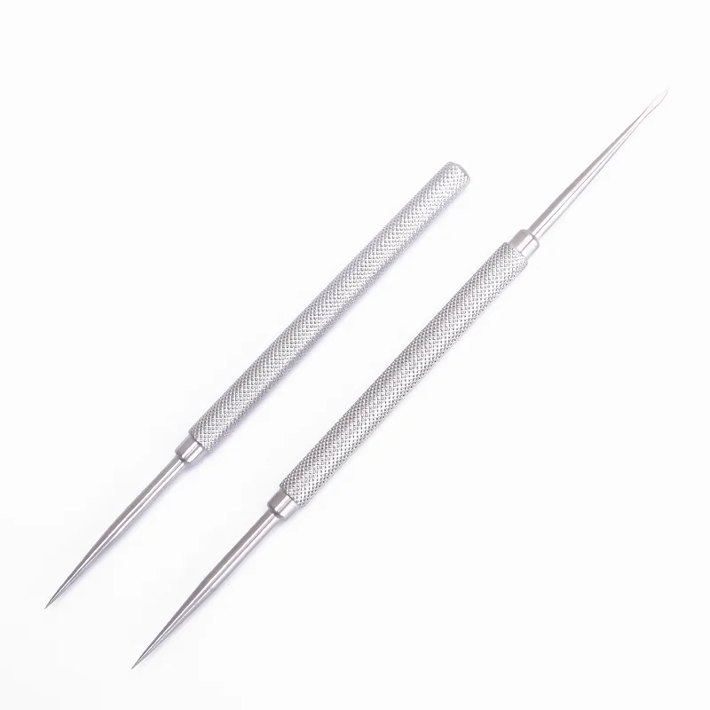 Open threaded piercing needle piercing needle pointed flat head threaded wet large puncture