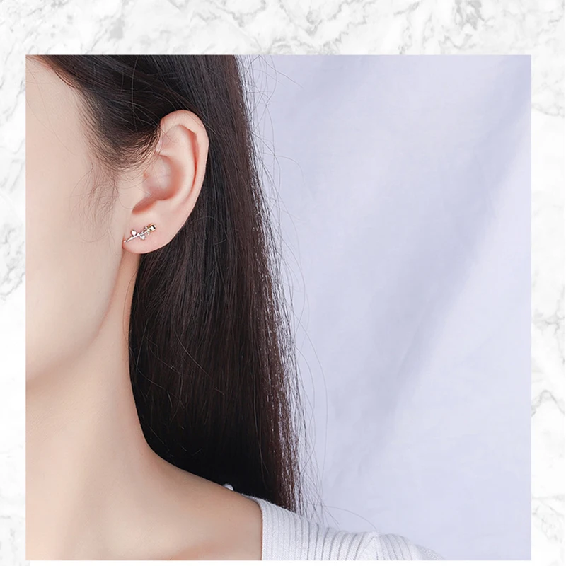 Fashion Lyrical Rose Flower Stud Earrings For Women Cute Golden Geometric Earring Piercing Accessories Lovely Ear Nail Jewelry
