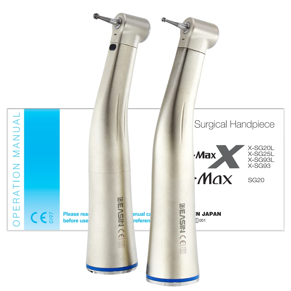 

1 PC Dental De-max 1:1 X25l Low Speed Fiber Optical LED Contra Angle Handpiece Blue Ring Dentistry Tools