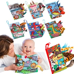 Baby Sensory Books Montessori Toys Tails Cloth Books For Babies 0 12 Months Early Development Interactive Stroller Hanging Toys
