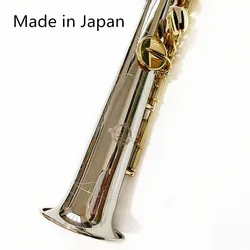 Made in Japan Yüksek kaliteli Soprano Saxophone nikel gümüş düz B FIat Sax müzik ile ücretsiz kargo sert kutular