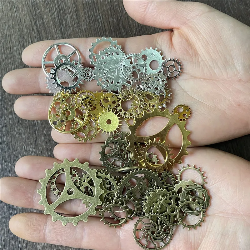 30pcs Mixed Antique Steampunk Cogs & Gears Charms DIY Pendant Charms Jewelry Making Vintage Bracelets Craft Metal Zinc Alloy