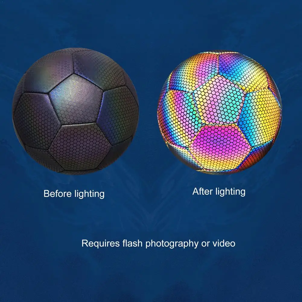 PU Machine Stitched Luminous Football School Training Reflective Football Training Special Wear-Resistant Football Soccer Bal