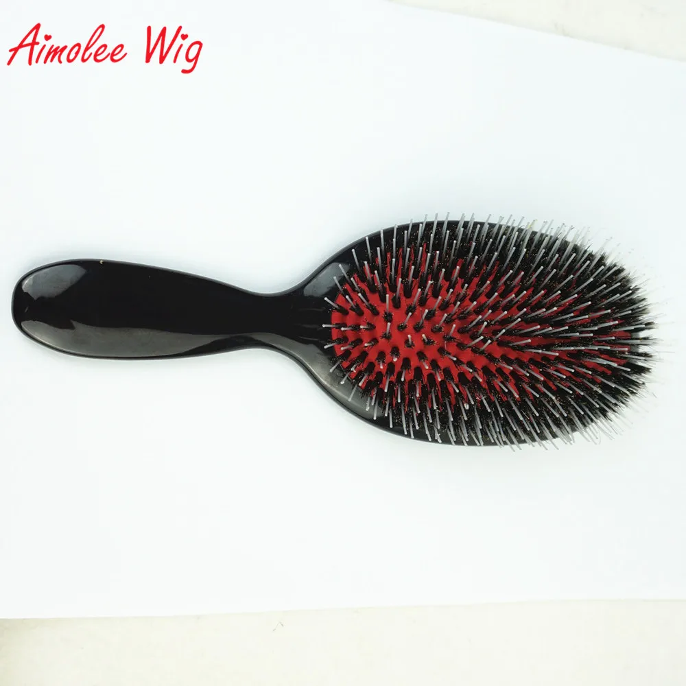 HairBrush Comb pig Bristle Nylon Pins Scalp Massage Comb Handle Deal With Hair Tangle