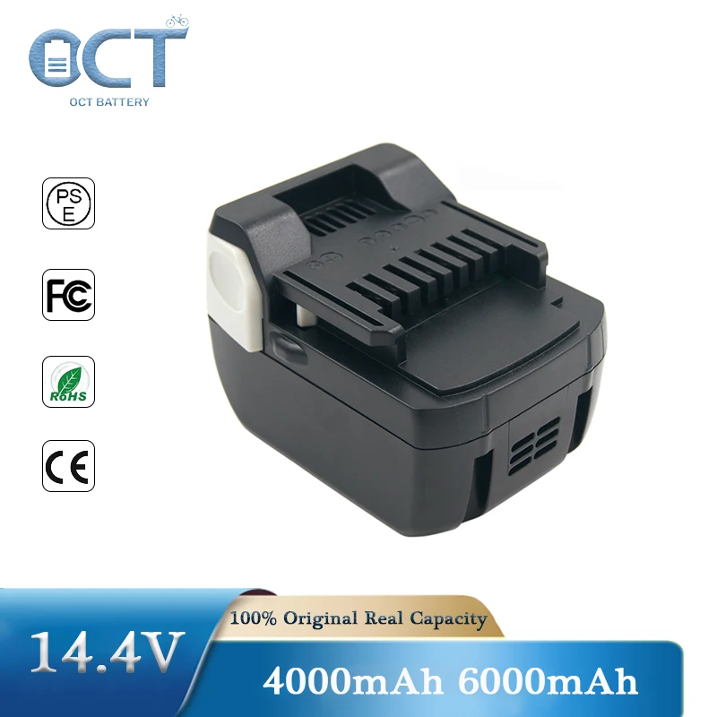 

14.4V Hitachi 4.0Ah 6.0Ah Li-ion Battery Replacement for BSL1415 BSL1430 BSL1450 BSL1440 BSL1460 Power Tool