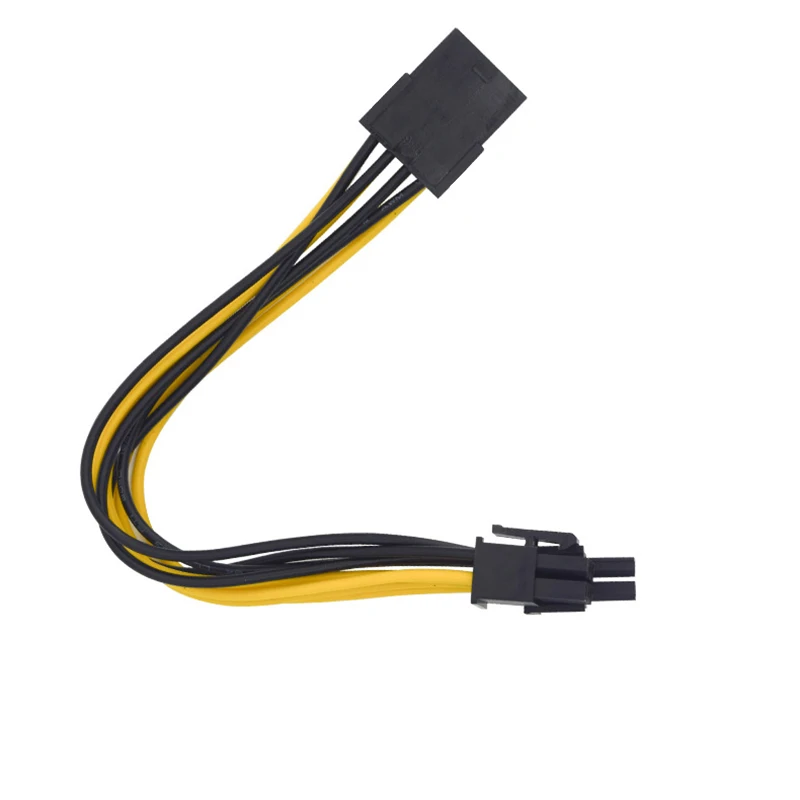 PCIE8EX-8 8inch 8 pin to 8(6+2) pin PCI Express Video Card Power Extension Cable, M/F