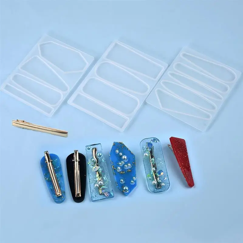 

Hair Clip Silicone Mold Crystal Epoxy Resin Mold Homemade Personality DIY Hair Clip Jewelry Tools Casting Mould