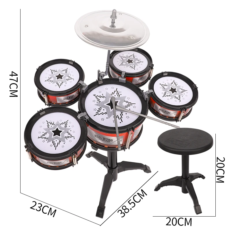 Simulazione Drum set Junior Drums Kit Kids Jazz Drums Percussion strumento musicale Wisdom Development Toys For Children Gifts