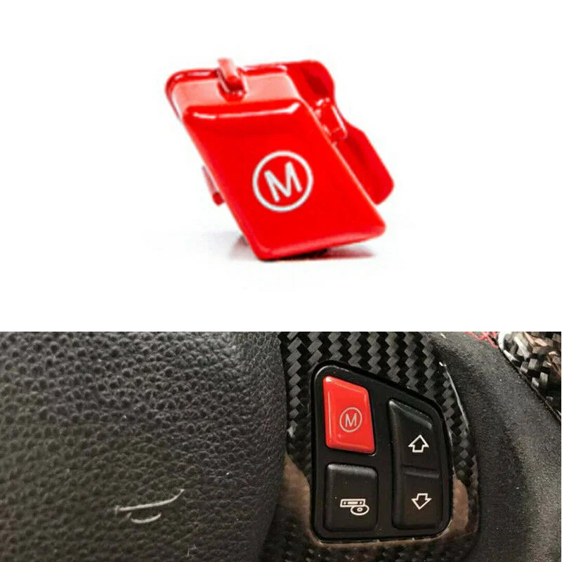 

ABS Car Steering Wheel M Mode Red Switch Button for BMW 3 Series E90 E92 E93 M3 Car Steering Wheel Switch Button Cover Moldings