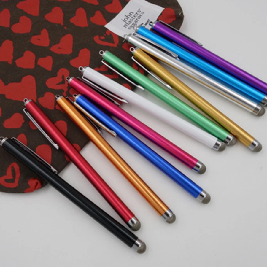 Metal Fiber Tip Pen with Stylus for Touch Screen Touching Pen universal Stylus Pen Bulk for Smart Phone 5 Pieces/Lot