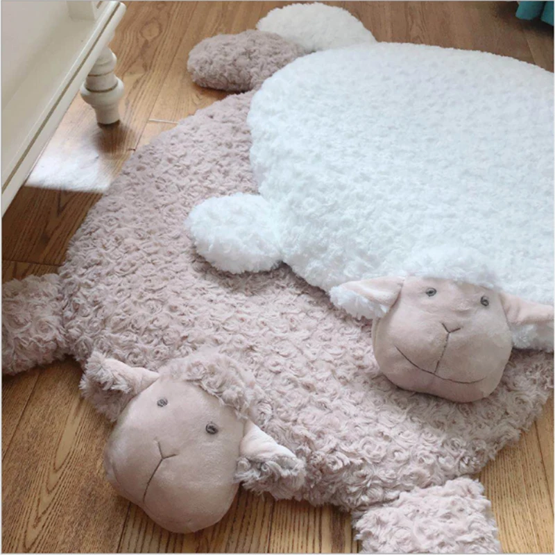 Ins Super Cute Sheep Creative Carpet Home Pet Cartoon Entry Pad Warm Foot Floor Mat Home Decorations Gifts for Friends