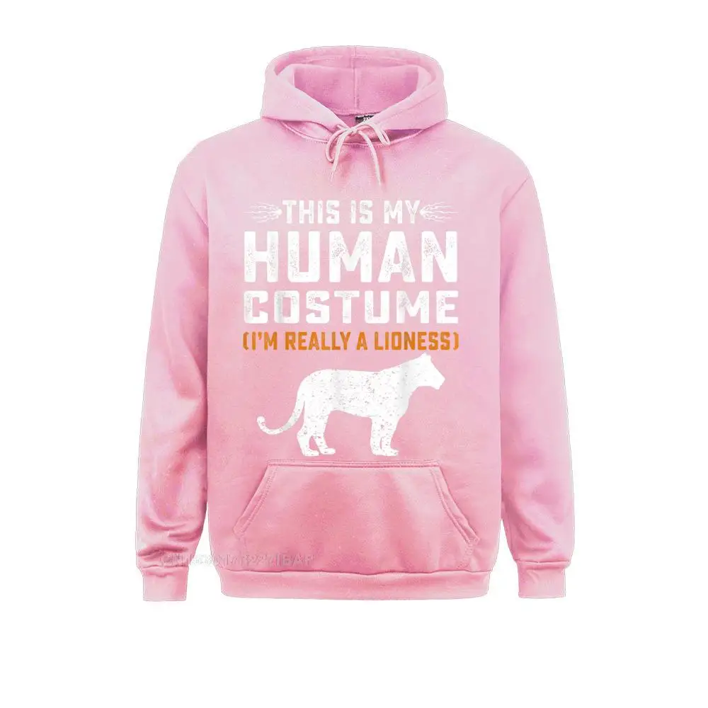 This Is My Human Costume TShirt Lioness Family Animals Men's Long Sleeve Hoodies Printed On Sweatshirts Chinese Clothes Cheap