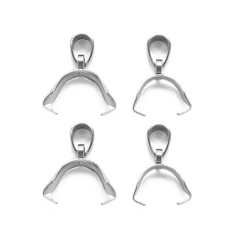 

10 Pcs L-M-S SIZE Stainless Steel Findings Bail Connector Bale Pinch Clasp Pendants Bracelet Necklace Earrings Accessories