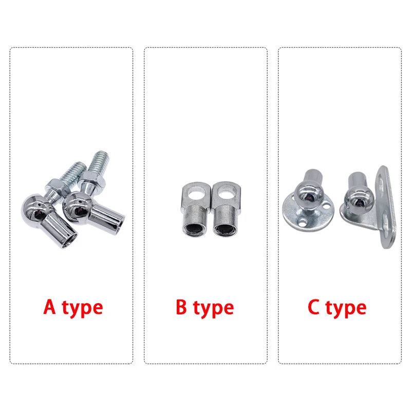 1pair gas spring connector M8 socket accessories steel gas support fixed head of support rod