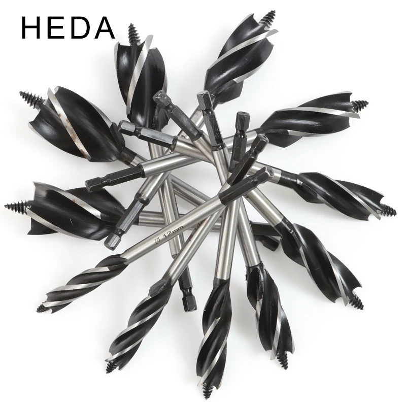 Vástago Hexagonal de 12-32mm para taladro eléctrico, broca central de acero de alto carbono para carpintería, herramientas perforadoras para