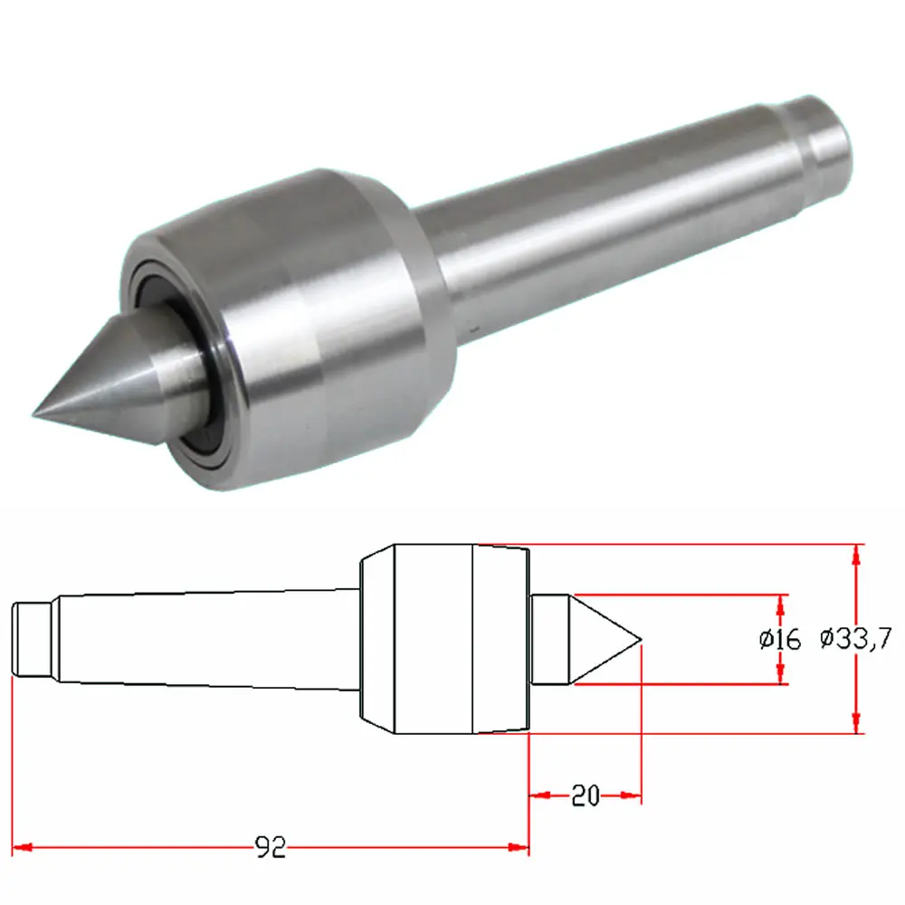 Live Center Taper Accuracy Steel Mohs MT2 Light Duty Live Center CNC Rotary Axis Tailstock Cutter Lathe Tool