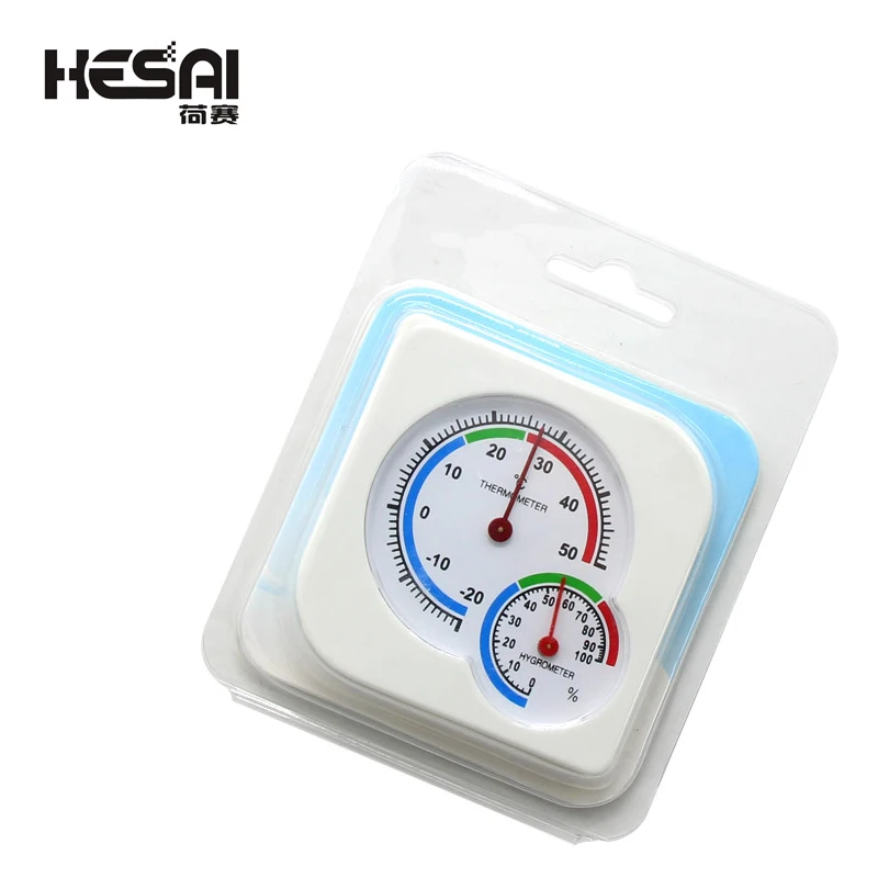 Clock-Shaped WS-A7 Multifunction Thermometer Indoor Outdoor Mini Wet Hygrometer Humidity Thermometer White Temperature Meter