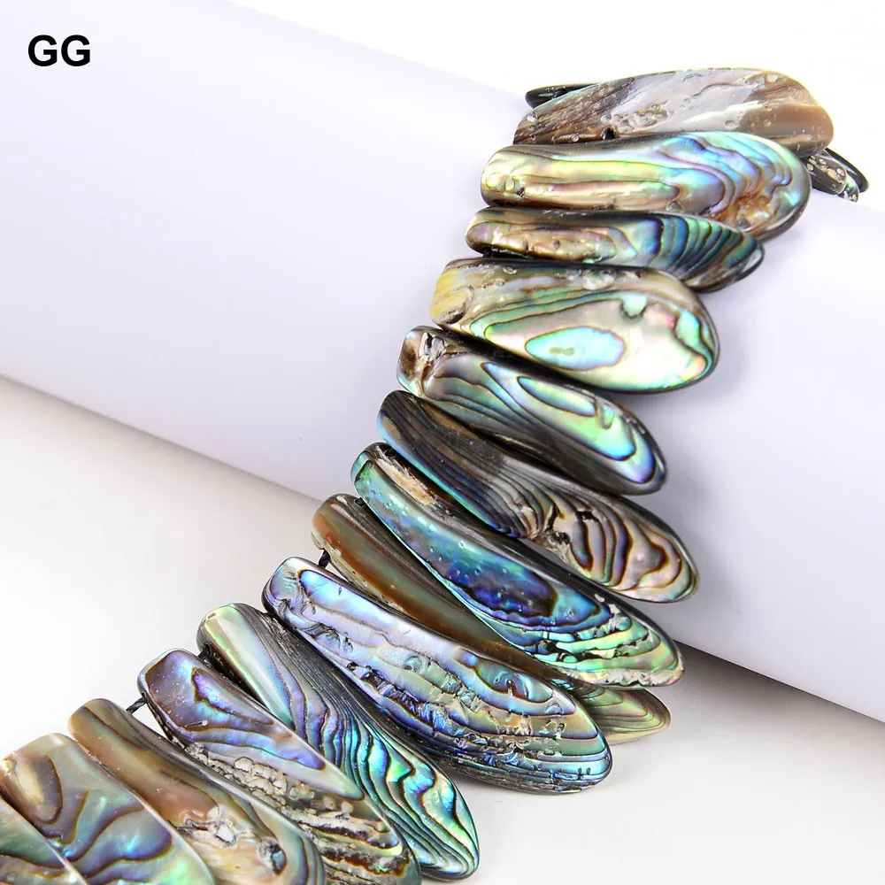 GuaiGuai Jewelry 19\'\' Handmade Natural Green Paua Abalone Shell Sea Shell Necklace For Women