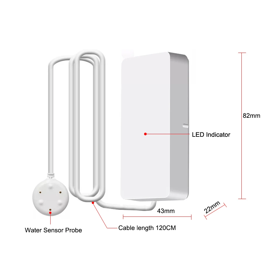 Tuya Smart WIFI /Zigbee Sensor de fugas de agua, Detector de alerta de inundación, sistema de alarma de seguridad de desbordamiento, alarma de fugas