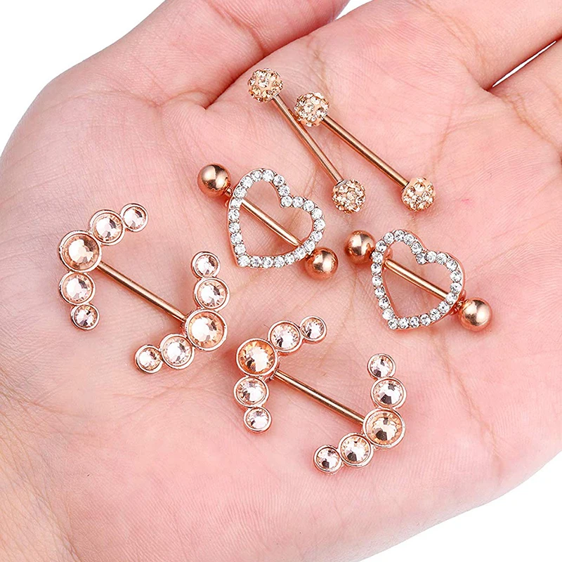 14G Edelstahl Nippelpiercing Set Nippelringe Barbell Pack Rote Kirsche Kuchen Nippel Schmuck Bulk Kristall Nippelpiercings – Detail 34