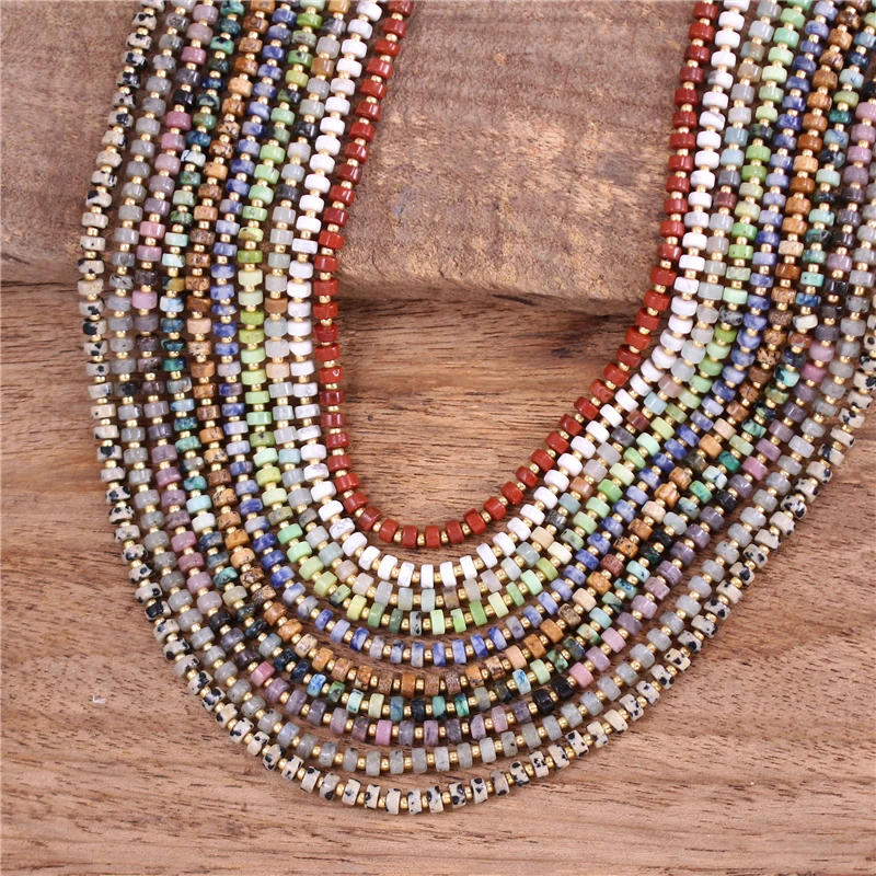 Bohemian Tiny Natural Stone Jaspers Seed Beads Choker Necklace Boho Holiday Torques Collar Necklace Quality Jewelry Dropshipping