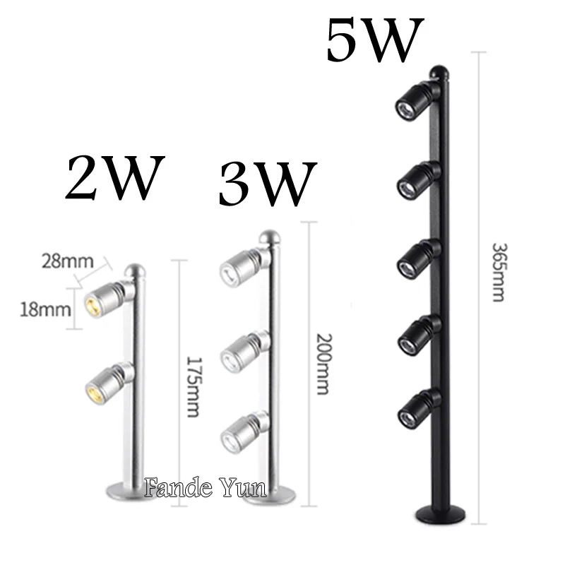 Dimmable LED Showcase Light 2W 3W 5W 110/220V Adjustable spotlights Exhibition DC12V Led Jewelry Display Light For Diamond Store