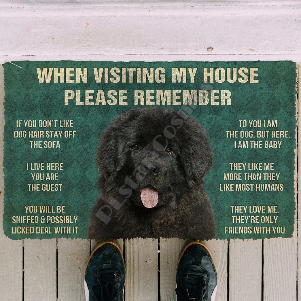 Please Remember Newfoundland House Rules Custom Doormat Indoor Doormat Non Slip Door Floor Mats Decor Porch Doormat