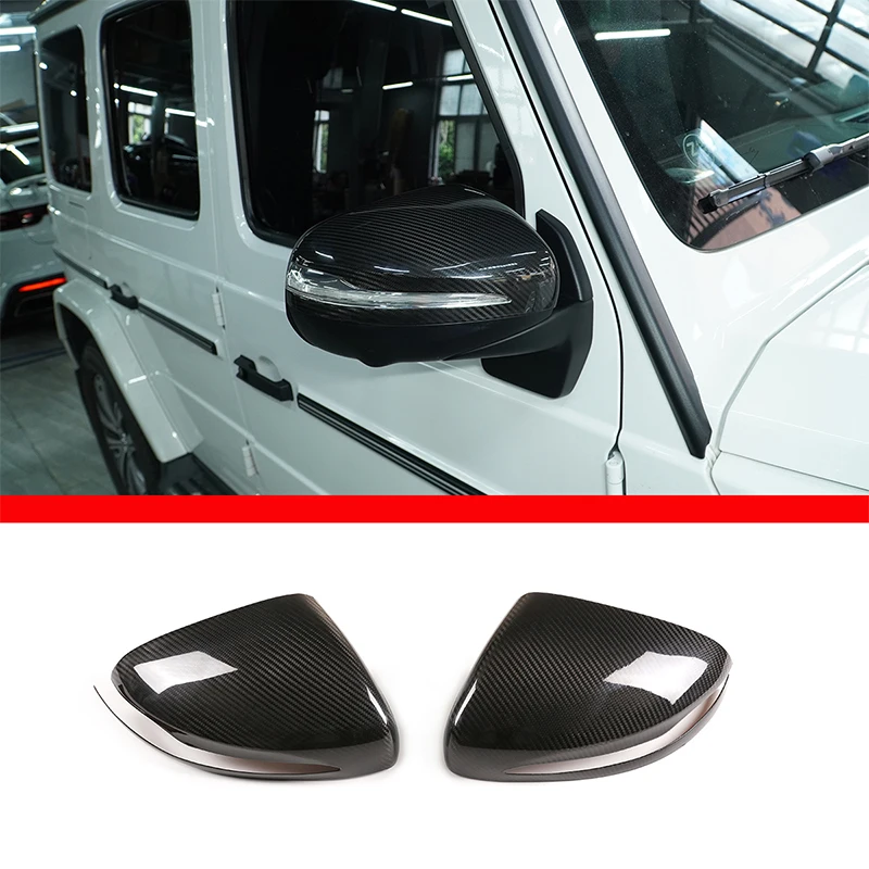 For Mercedes-Benz G-Class G500 G63 2019-2020 Rearview Mirror Cover Real Carbon Fiber Decorative Frame Modification Accessories