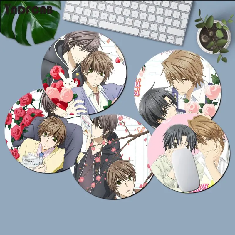 YNDFCNB Top Quality Anime Sekai-ichi Hatsukoi Silicone round mouse Pad to Mouse Game gaming Mousepad Rug For PC Laptop Notebook