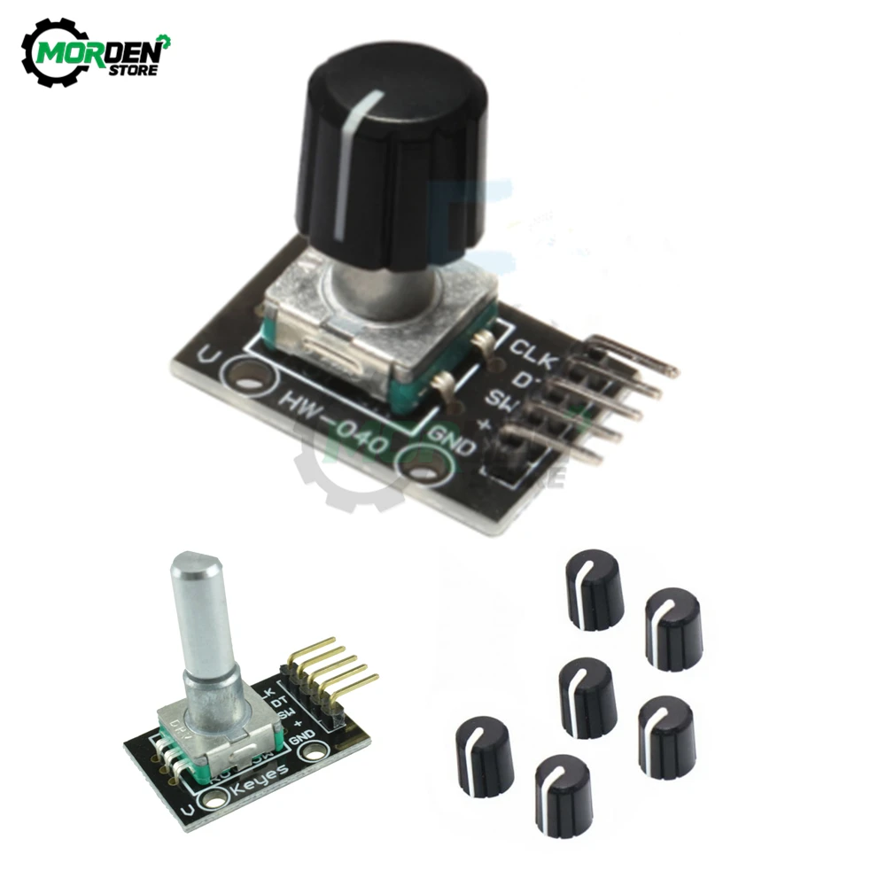 360° Rotary Encoder Module + 6mm Rotating Potentiometer Knob Cap For Arduino Brick Sensor Switch Development Board