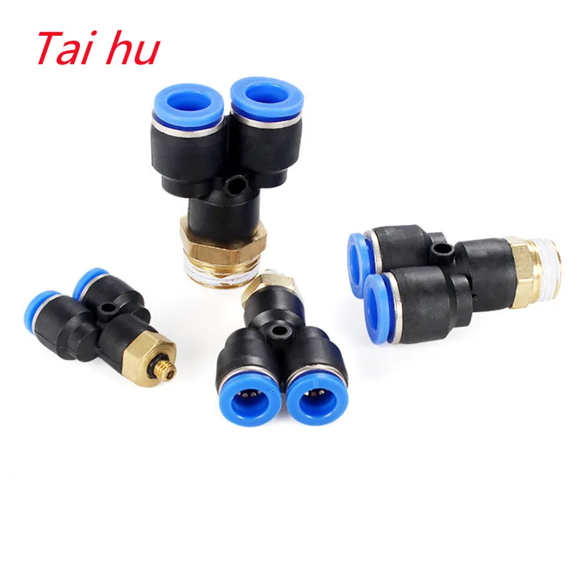 

Y type Tee Air Pneumatic fittings quick Connector PX4 6 8 10 12mm to Male thread M5" 1/8" 1/4" 3/8" 1/2" bsp coupler