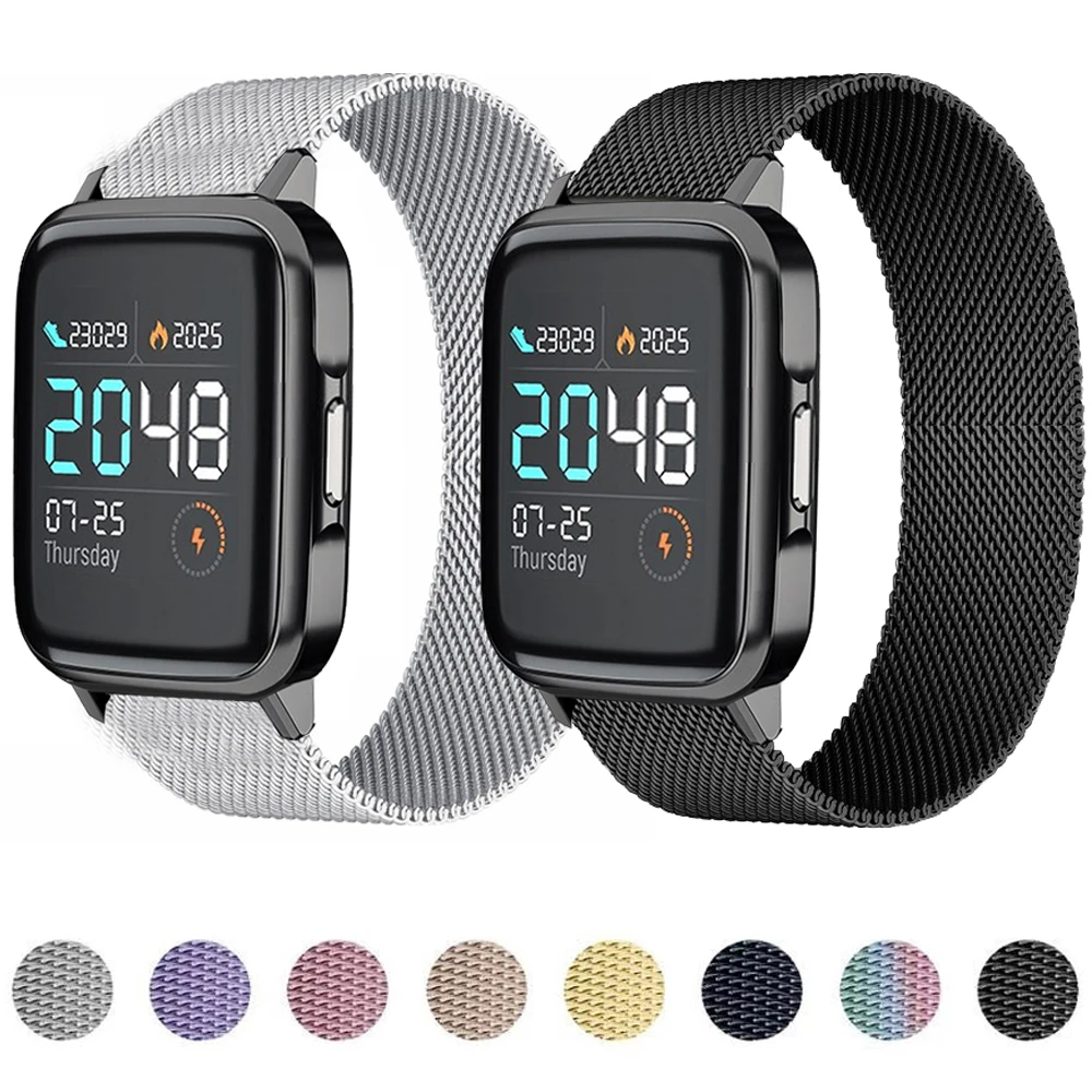 20MM Magnetic Loop Strap For Haylou LS02 LS01 Smart Watch Band Metal Bracelet For Amazfit Bip Lite S U GTS 2 Mini Straps Correa