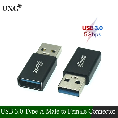 Imagen 1 del producto 5Gbps USB 3,0 tipo A conector macho a hembra adaptador de enchufe USB3.0 A conector adaptador acoplador macho/hembra dual