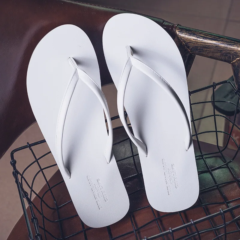 35-44 Mens Slippers Male Summer Flip Flops Flip Flops Outside Low Heel Beach Anti-slippery Couple Light Man Shoes H15