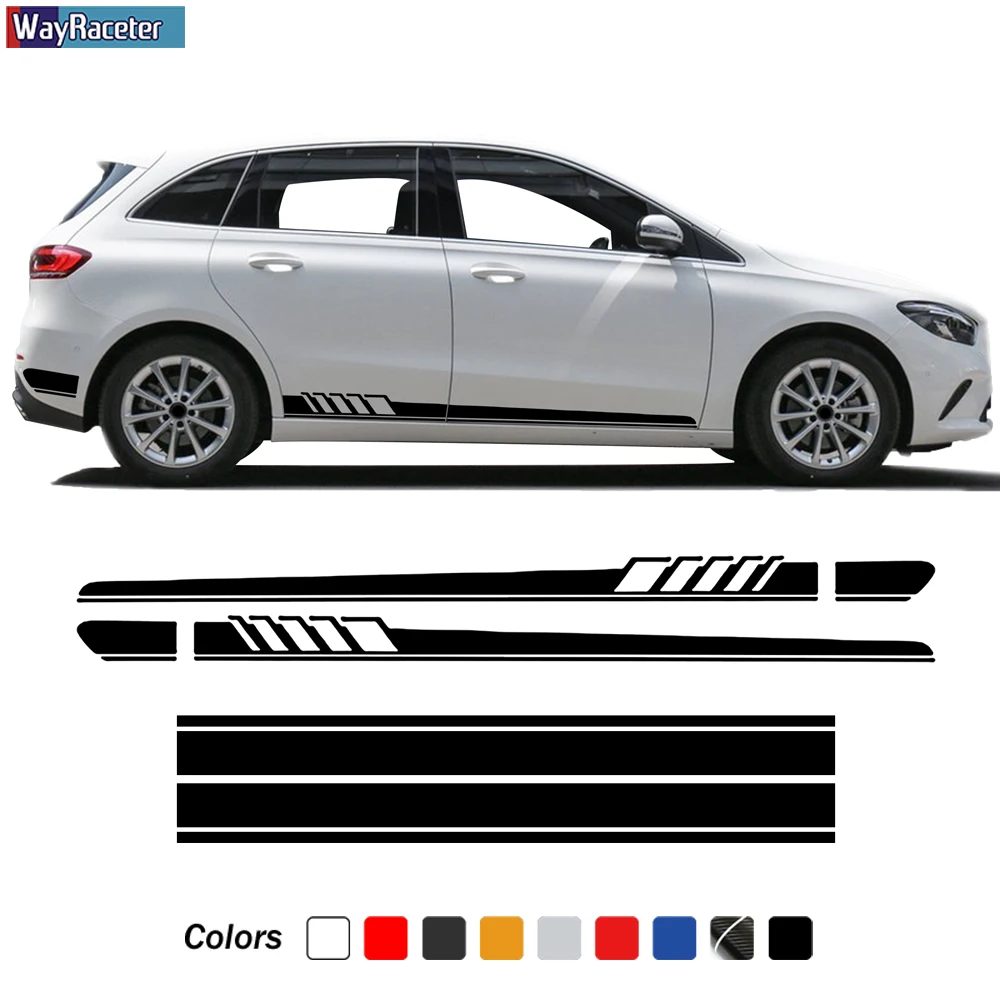 

4 Pcs Door Side Stripes Skirt Sticker Body Vinyl Edition 1 Car Hood Decal For Mercedes Benz B Class W246 W247 B180 Accessories