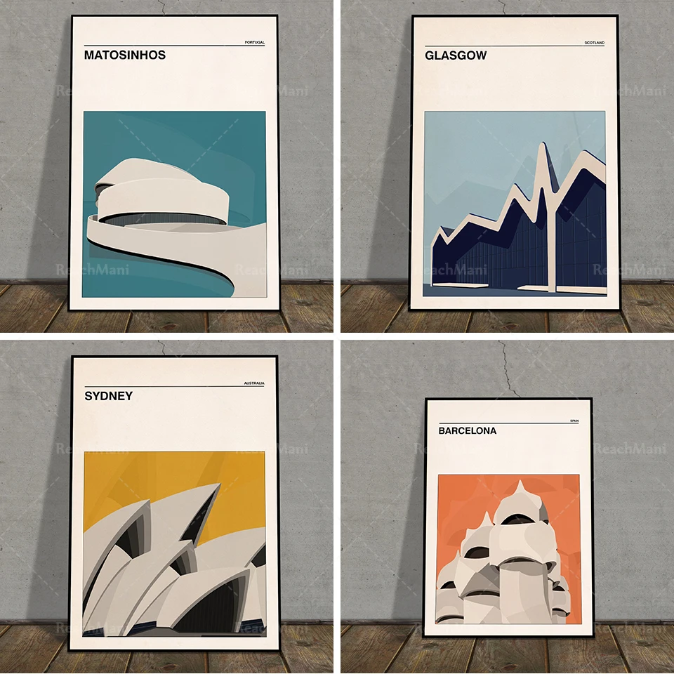 Glasgow, Riverside Museum, Zaha Hadid, Mid-Century Travel Poster, Scotland, Vintage,Travel Poster.