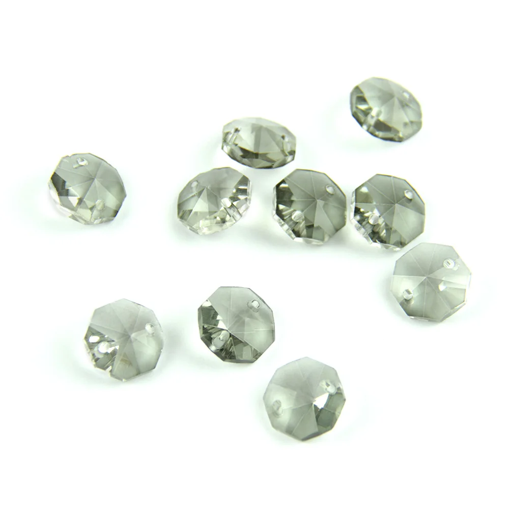 

Black Dia 14mm Octagon Beads With 1 Hole/2 Holes Crystal Lighting Lamp Parts Beads Strand Component For Home Wedding & DIY